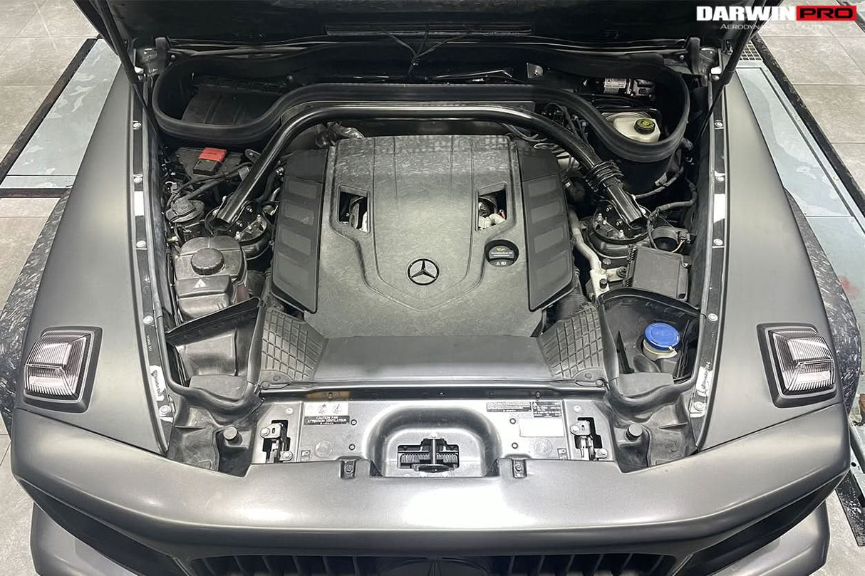 2019-2023 Mercedes Benz W464 G Wagon Dry Carbon Fiber Engine Cover Replacement Fits G500, G550