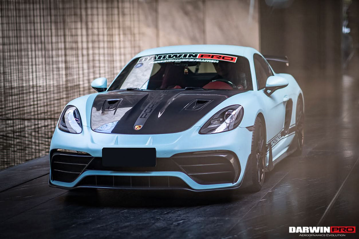 DarwinPRO 2021-2025 Porsche 718 Cayman And Boxster Stuttmate Part Carbon Fiber Front Bumper With ACC Hole