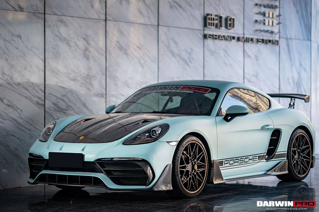 DarwinPRO 2021-2025 Porsche 718 Cayman And Boxster Stuttmate Part Carbon Fiber Front Bumper With ACC Hole