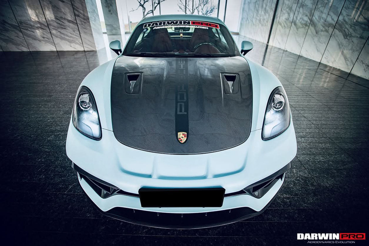 DarwinPRO 2021-2025 Porsche 718 Cayman And Boxster Stuttmate Part Carbon Fiber Front Bumper With ACC Hole