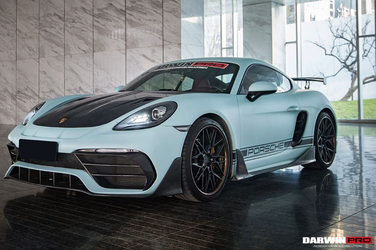 DarwinPRO 2021-2025 Porsche 718 Cayman And Boxster Stuttmate Part Carbon Fiber Front Bumper With ACC Hole