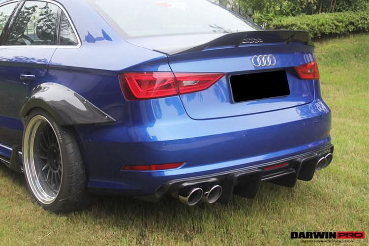2013-2016 Audi S3 & A3 Sline Sedan BKSS Style Rear Diffuser with LED Light