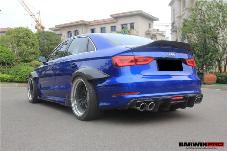 2013-2016 Audi S3 & A3 Sline Sedan BKSS Style Rear Diffuser with LED Light