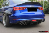 2013-2016 Audi S3 & A3 Sline Sedan BKSS Style Rear Diffuser with LED Light
