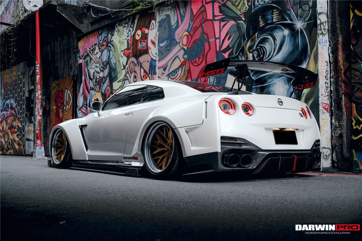 DarwinPRO 2008-2023 Nissan GTR R35 CBA DBA EBA BKSSII Style Rear Bumper with Diffuser Undertray And LED Light