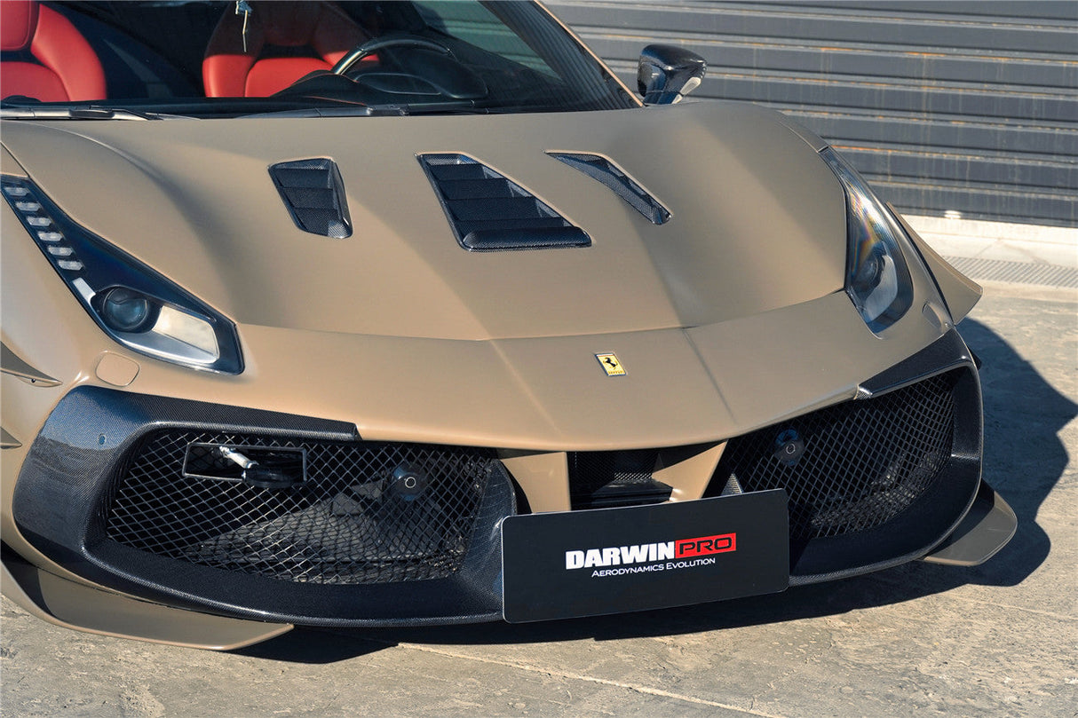 2015-2020 Ferrari 488 GTB | Spider Carbon Fiber Hood - DarwinPRO Challenge Evo Modena Design