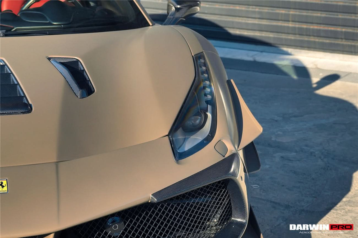 2015-2020 Ferrari 488 GTB | Spider Partial Carbon Fiber Hood - DarwinPRO Challenge Evo Modena Design