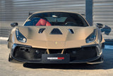 2015-2020 Ferrari 488 GTB | Spider Partial Carbon Fiber Front Bumper - DarwinPRO Challenge Evo Modena Design