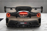 2015-2020 Ferrari 488 GTB Partial Rear Bumper With Deck Lid Wing and Diffuser and Wing - DarwinPRO Challenge Evo Modena Design