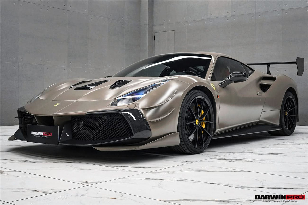 2015-2020 Ferrari 488 GTB | Spider Partial Carbon Fiber Front Bumper - DarwinPRO Challenge Evo Modena Design