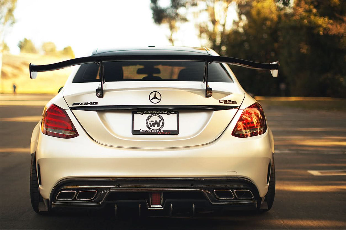 2015-2021 Mercedes Benz W205 C63 S AMG Sedan IMP Performance Carbon Fiber Rear Diffuser with Caps