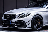 2015-2021 Mercedes Benz W205 C63 C63S AMG Coupe IMP Performance Partial Carbon Fiber Front Bumper With Grille & Canards
