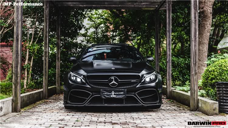 2015-2021 Mercedes Benz W205 C63 C63S AMG Coupe IMP Performance Partial Carbon Fiber Front Bumper With Canards