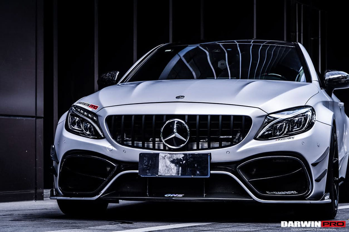 2015-2021 Mercedes Benz W205 C63 C63S AMG Coupe IMP Performance Partial Carbon Fiber Front Bumper With Grille & Canards