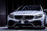 2015-2021 Mercedes Benz W205 C63 C63S AMG Coupe IMP Performance Partial Carbon Fiber Front Bumper With Canards