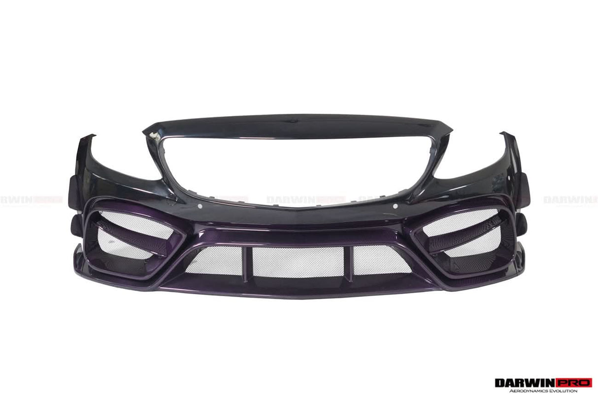 2015-2021 Mercedes Benz W205 C63 C63S AMG Coupe IMP Performance Partial Carbon Fiber Front Bumper With Canards