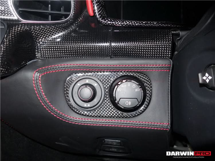 2010-2015 Ferrari 458 Dry Carbon Fiber Light Switch Cover DarwinPRO (OE) Fits Italia, Spider, Speciale