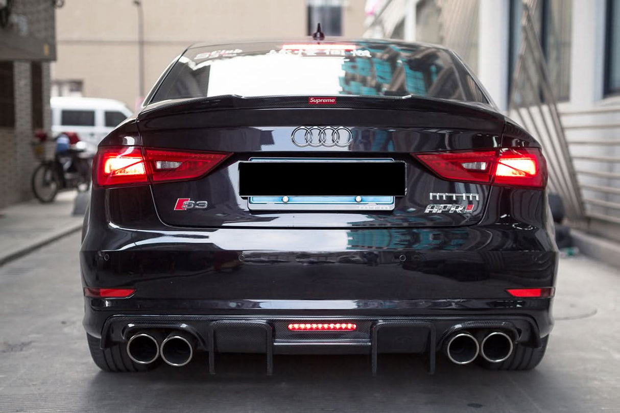 2013-2016 Audi S3 & A3 Sline Sedan BKSS Style Rear Diffuser with LED Light