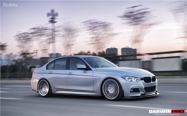 DarwinPRO 2013-2019 BMW 3 Series F30 F35 M-Tech GV Style Carbon Fiber Front Lip With Caps