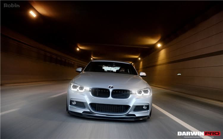 DarwinPRO 2013-2019 BMW 3 Series F30 F35 M-Tech GV Style Carbon Fiber Front Lip With Caps