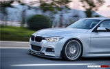 DarwinPRO 2013-2019 BMW 3 Series F30 F35 M-Tech GV Style Carbon Fiber Front Lip With Caps