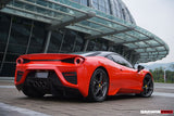 2010-2015 Ferrari 458 Italia Partial Carbon Fiber Rear Bumper And Fiber Trunk With Tail Light Cover DarwinPRO (BKSS Design)