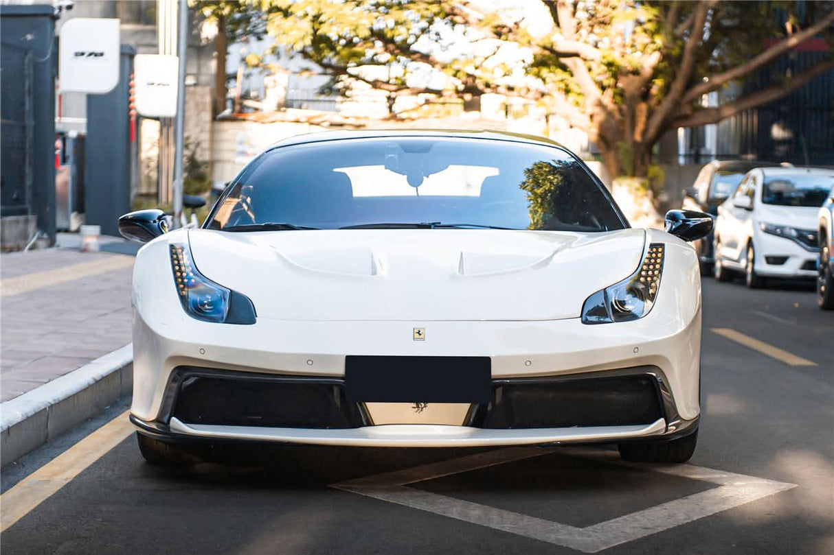 2010-2015 Ferrari 458 Italia and Spider Carbon Fiber Hood and Partial Carbon Fiber Front bumper DarwinPRO (BKSS Design)