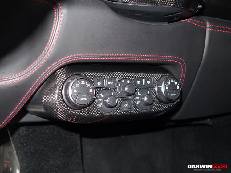 2010-2015 Ferrari 458 Dry Carbon Fiber AC Control Panel Cover DarwinPRO (OE) Fits Italia, Spider, Speciale