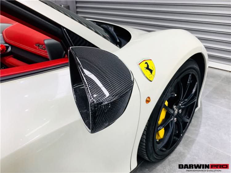 2010-2015 Ferrari 458 Dry Carbon Fiber Mirror Housing Repalcement DarwinPRO (OE) Fits Italia, Spider, Speciale