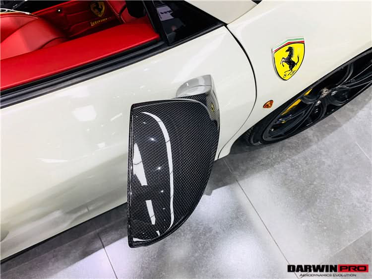 2010-2015 Ferrari 458 Dry Carbon Fiber Mirror Housing Repalcement DarwinPRO (OE) Fits Italia, Spider, Speciale