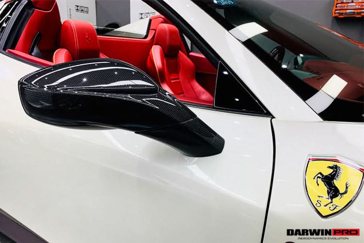 2010-2015 Ferrari 458 Dry Carbon Fiber Mirror Housing Repalcement DarwinPRO (OE) Fits Italia, Spider, Speciale