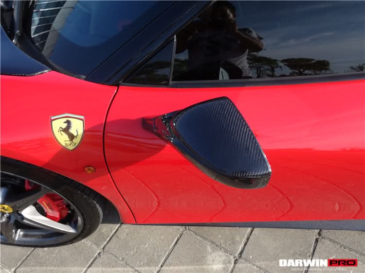 2010-2015 Ferrari 458 Dry Carbon Fiber Mirror Housing Repalcement DarwinPRO (OE) Fits Italia, Spider, Speciale