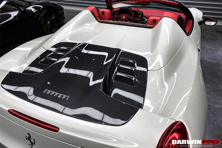 2011-2015 Ferrari 458 Spider Carbon Fiber Engine Hood Replacement