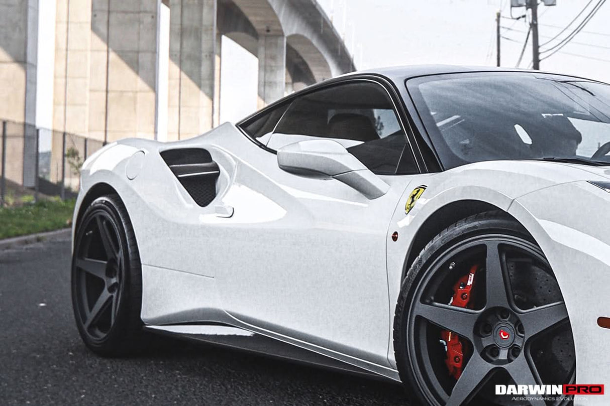 2015-2020 Ferrari 488 GTB & Spider Dry Carbon Fiber Side Air Intake Fins