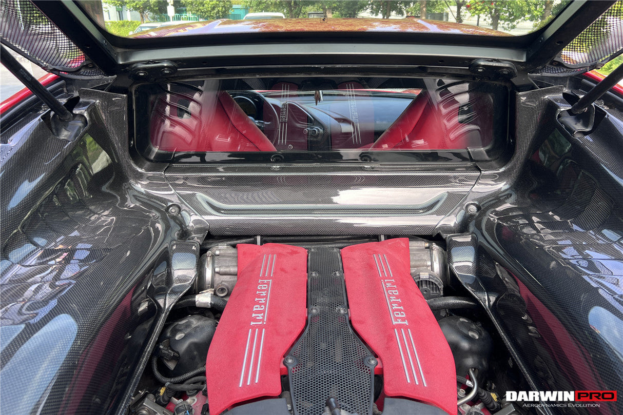 2015-2023 Ferrari Autoclave Carbon Fiber Firewall Cover | Engine Bay Trim panel Replacement | Fits 488, PISTA, F8