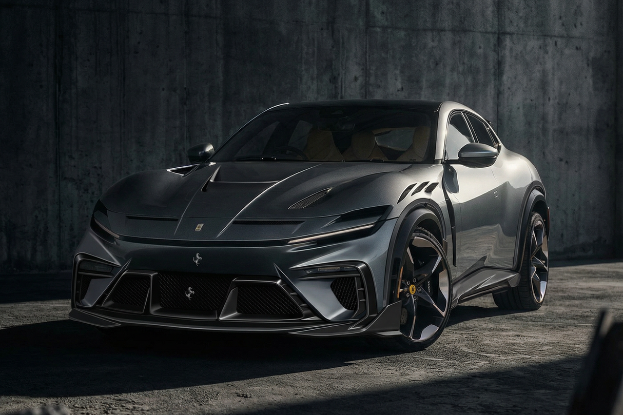 2023-UP Ferrari Purosangue F175 Partial Carbon Fiber Front Bumper And Hood DarwinPRO iMP Design