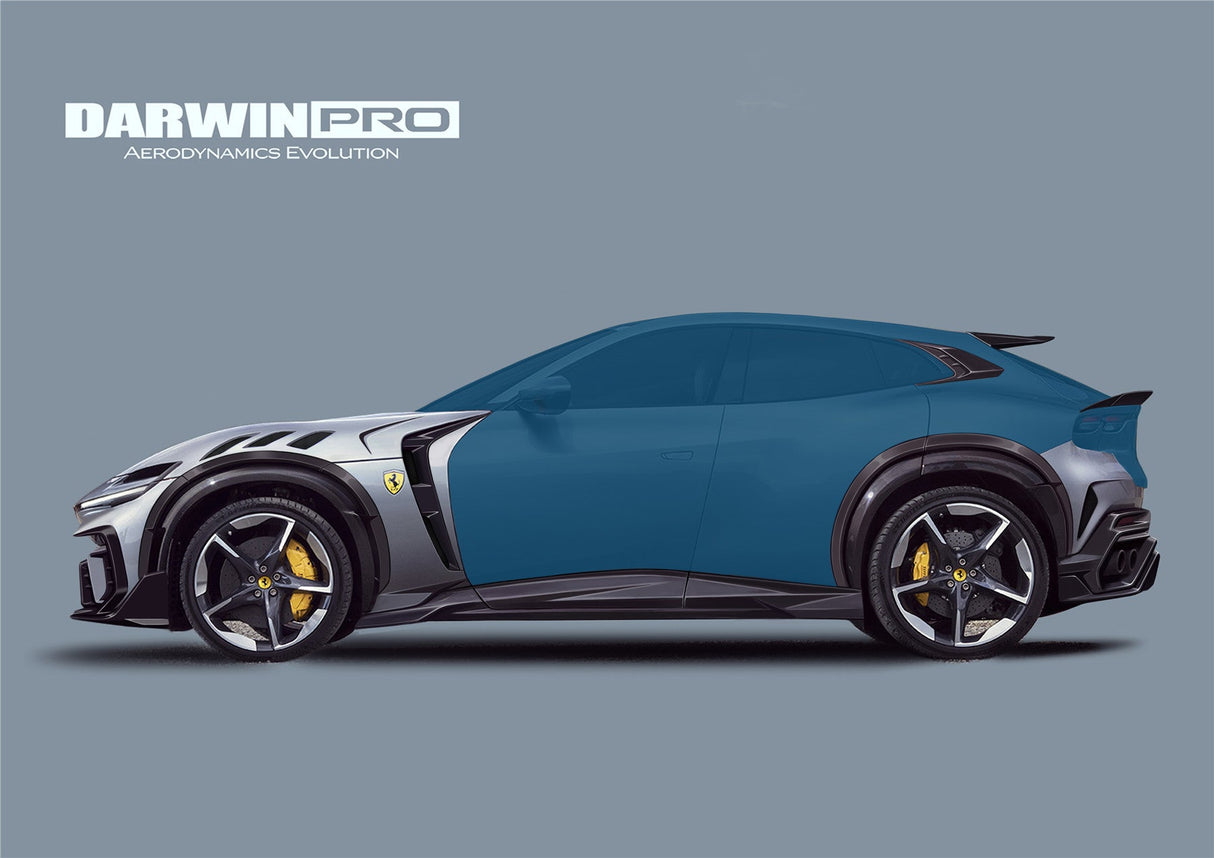 2023-UP Ferrari Purosangue F175  Carbon Fiber Side Skirts DarwinPRO iMP Design