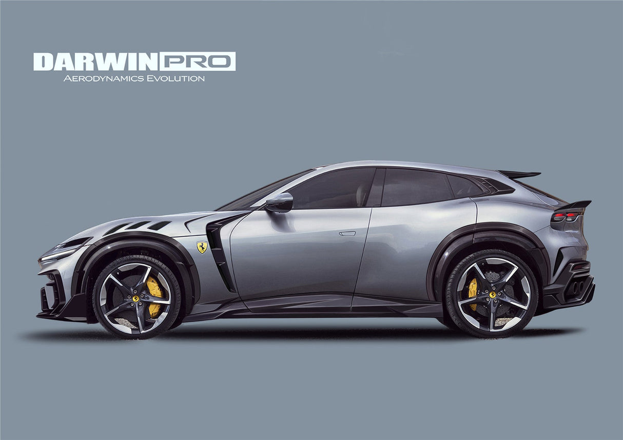 2023-UP Ferrari Purosangue F175  Carbon Fiber Side Skirts DarwinPRO iMP Design