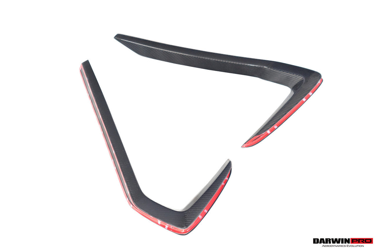 2016-2019 Lamborghini Huracan LP580 Carbon Fiber Front Bumper Canards DarwinPRO (BKSS)