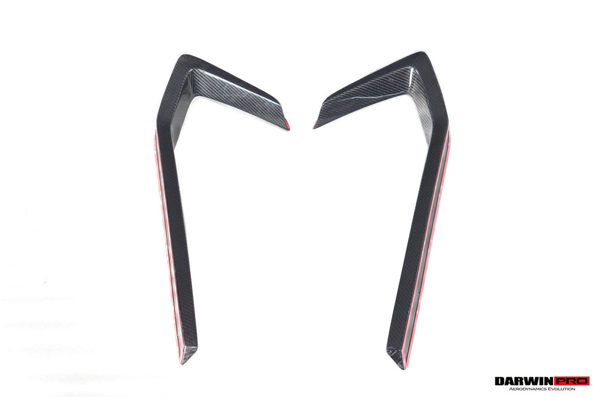 2016-2019 Lamborghini Huracan LP580 Carbon Fiber Front Bumper Canards DarwinPRO (BKSS)