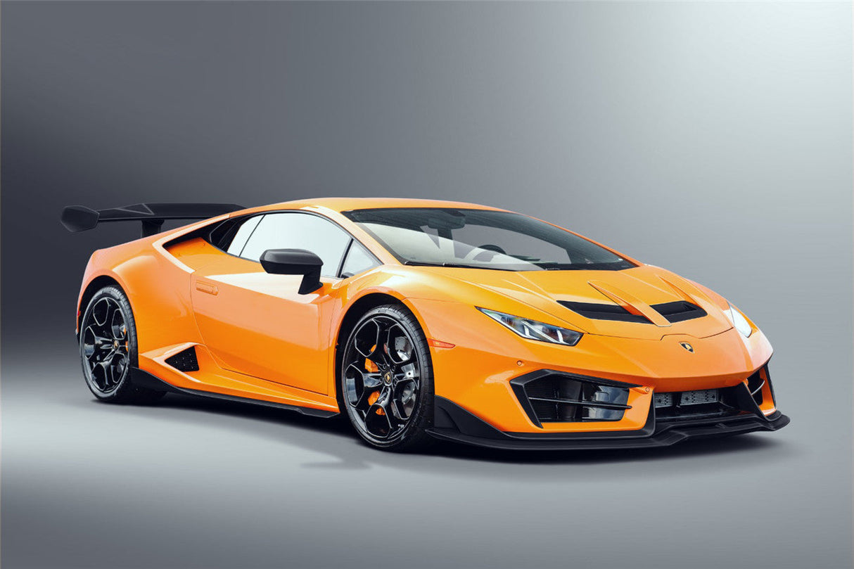 2016-2019 Lamborghini Huracan LP580 Carbon Fiber Front Bumper Canards DarwinPRO (BKSS)