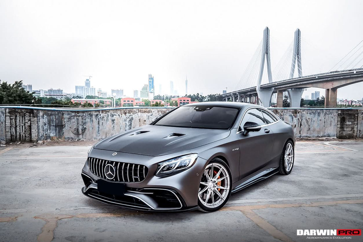 2014-2021 Mercedes Benz C217 S63 S65 AMG Coupe Carbon Fiber Side Skirts Extension