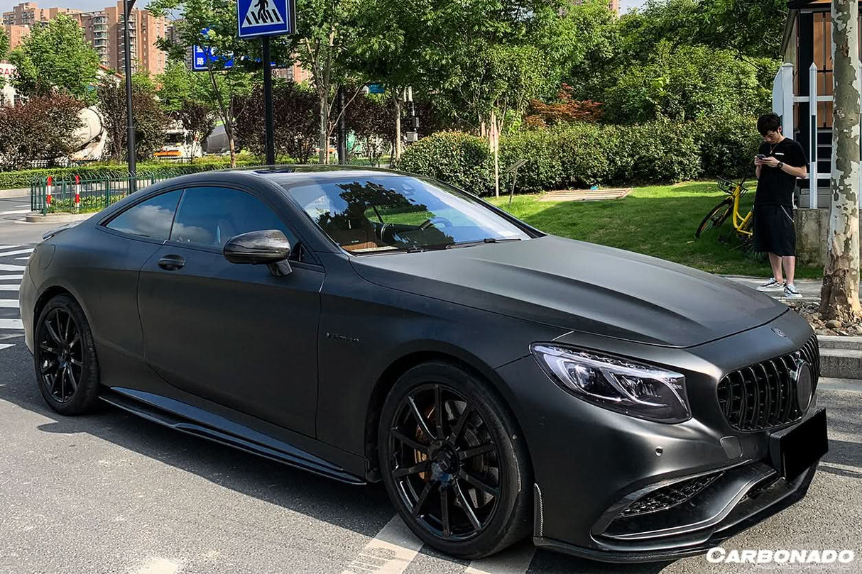 2014-2021 Mercedes Benz C217 S63 S65 AMG Coupe BKSS Style Carbon Fiber Side Skirts