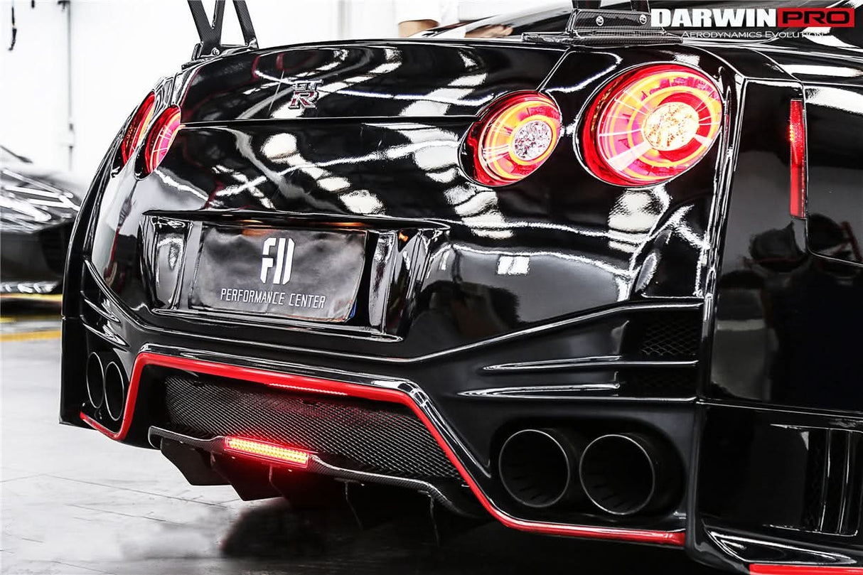 2012-2023 Nissan GTR R35 DBA EBA NSM Style Carbon Fiber Rear Diffuser Undertary With canards & break light
