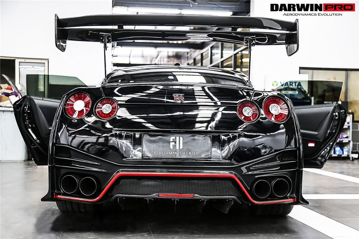 2012-2023 Nissan GTR R35 DBA EBA NSM Style Carbon Fiber Rear Diffuser Undertary With canards & break light