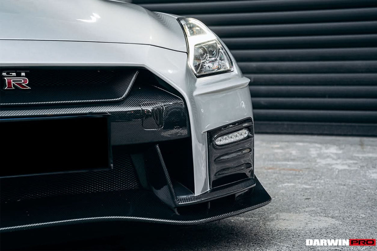 DarwinPRO 2008-2016 Nissan GTR R35 CBA DBA Ver17 NSM Style Partial Carbon Fiber Front Bumper