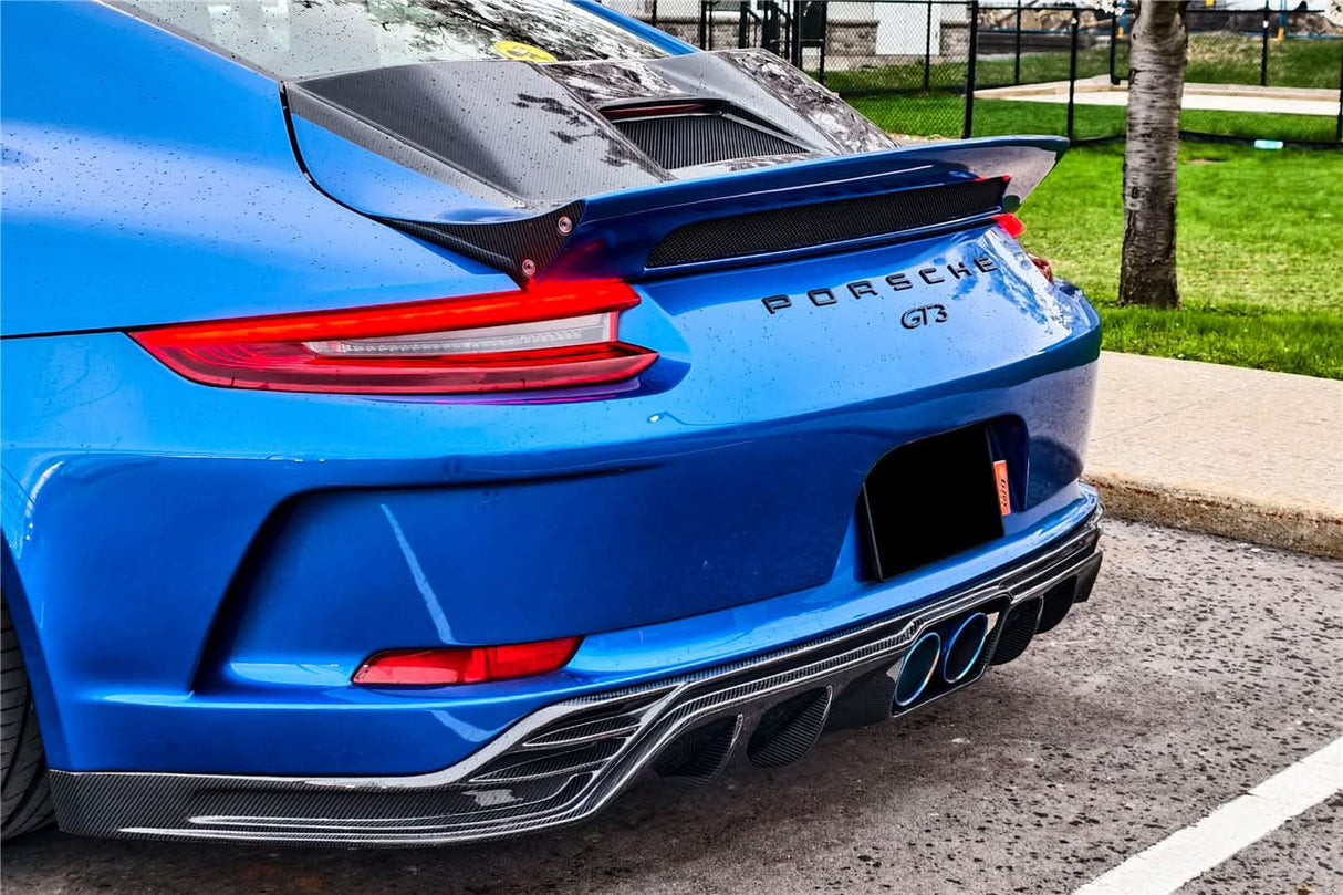 DarwinPRO 2017-2019 Porsche 911 991.2 GT3 Only BKSS Style Carbon Fiber Rear Lip Diffuser