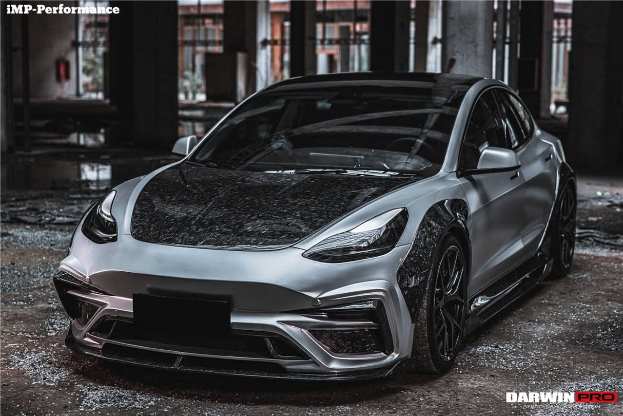 2017-2026 Tesla Model 3 IMP Performance Carbon Fiber Side Skirts With Under Board | Fits Model 3, Model 3 Highland RWD AWD, Performance