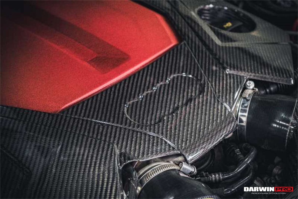 2019-UP Audi RS6 Avant C8 | RS7 C8 Quattro Dry Carbon Fiber Engine Cover Replacement DarwinPRO (OEM)
