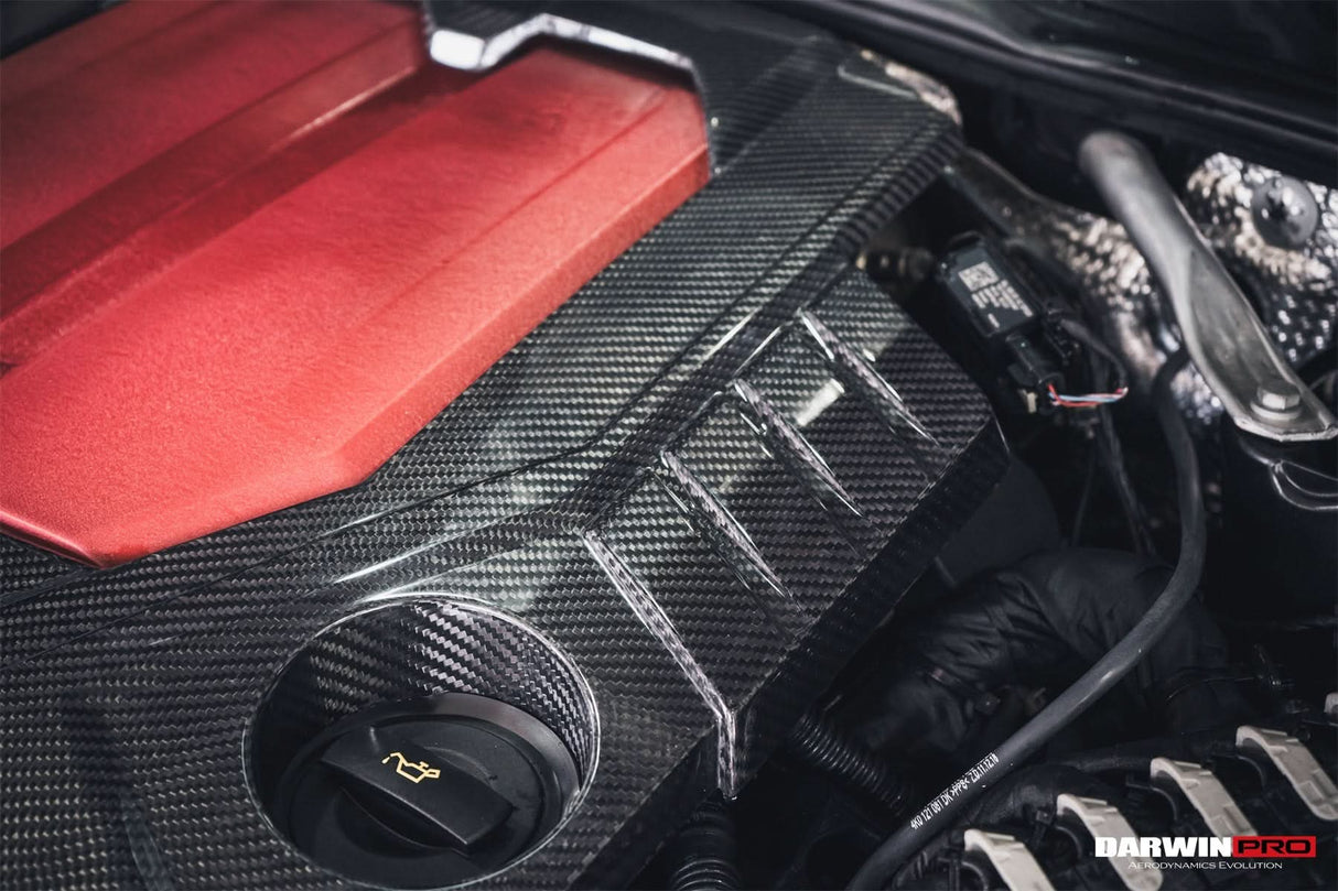 2019-UP Audi RS6 Avant C8 | RS7 C8 Quattro Dry Carbon Fiber Engine Cover Replacement DarwinPRO (OEM)